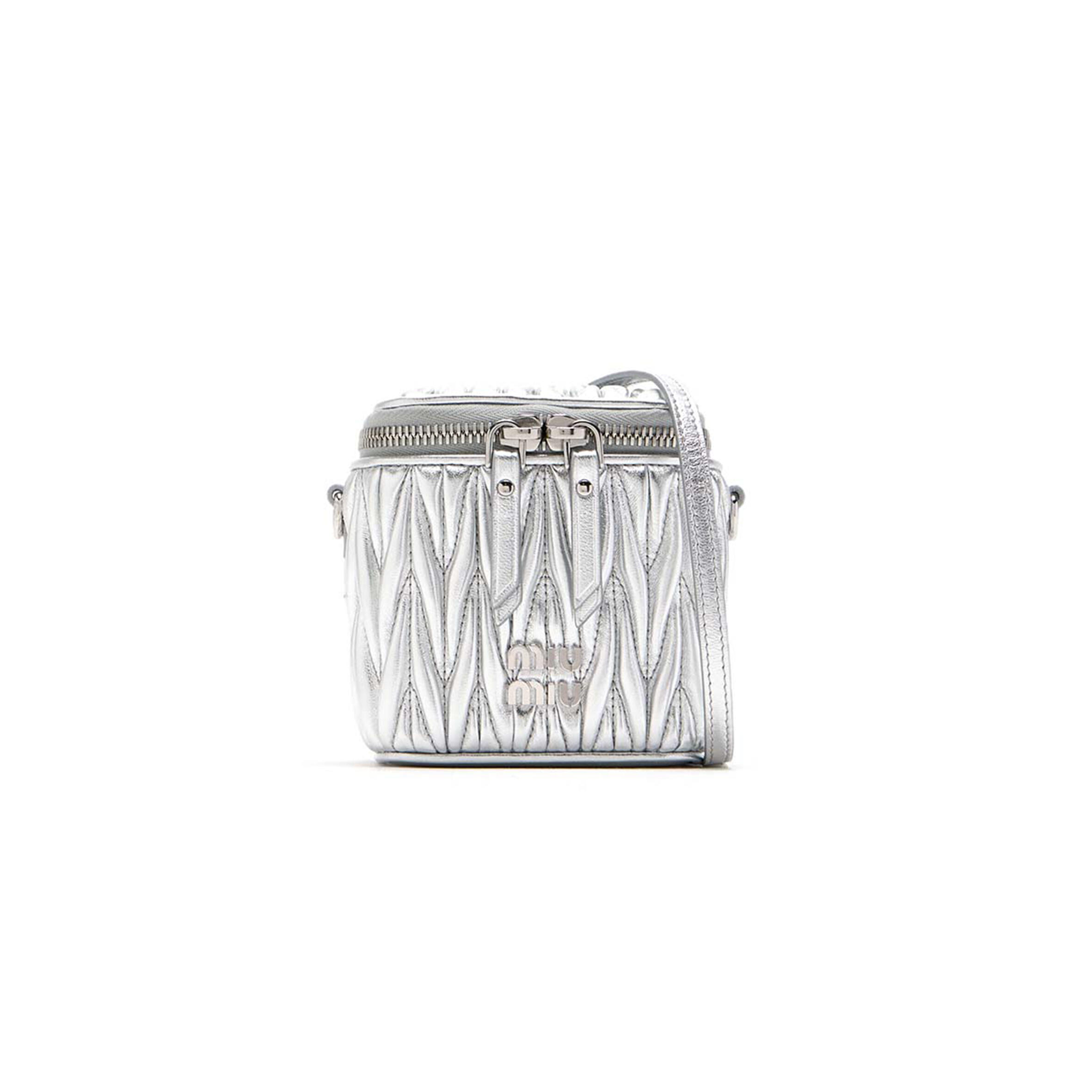 MIU MIU MATELASSÉ LOGO-PLAQUE MINI BAG 5NR018 (10.5*9.5*7cm)